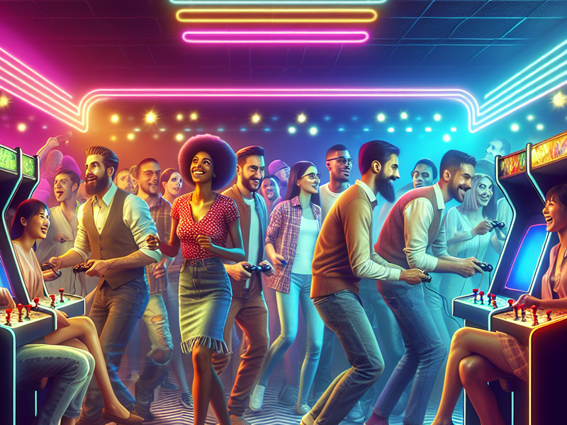Atmosphere of retro arcade challenges
